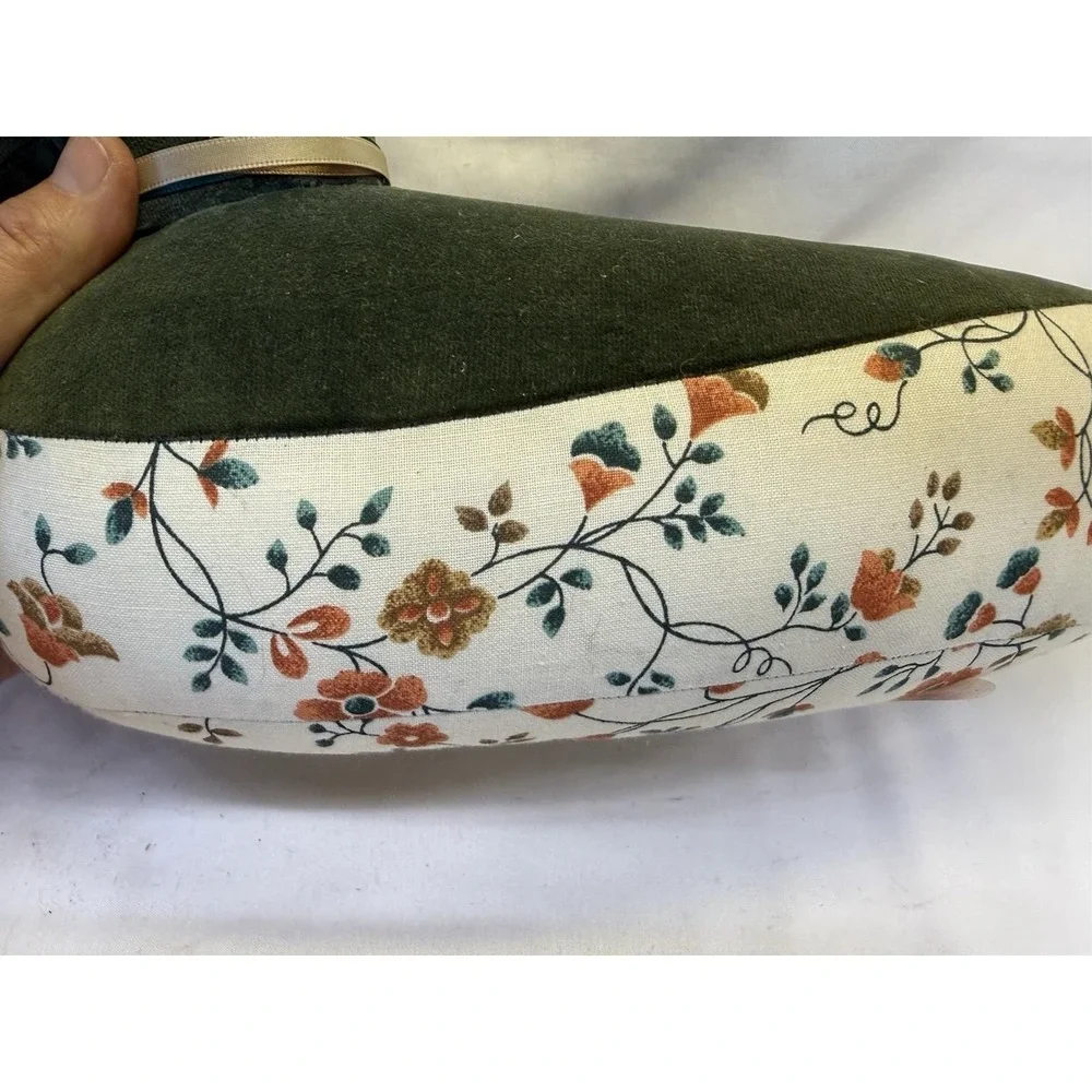 Vtg Handmade Velvet & Fabric Duck Weighted Farmhouse Cottagecore Decor 8.5